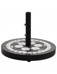 Base per Ombrellone Nero e Bianco Rotonda 12 kg 2