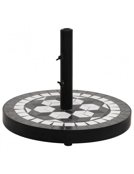 Base per Ombrellone Nero e Bianco Rotonda 12 kg