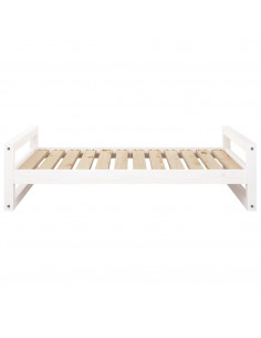 Cuccia per Cani Bianca 105,5x75,5x28 cm Legno Massello di Pino