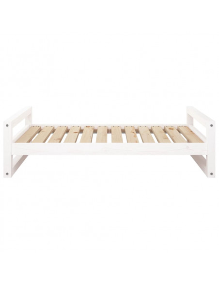 Cuccia per Cani Bianca 105,5x75,5x28 cm Legno Massello di Pino