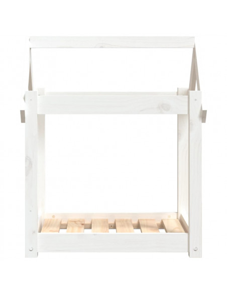 Cuccia per Cani Bianca 61x50x70 cm in Legno Massello di Pino