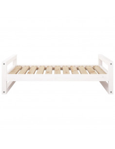 Cuccia per Cani Bianca 95,5x65,5x28cm in Legno Massello di Pino