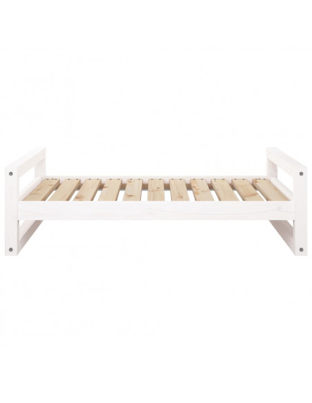 Cuccia per Cani Bianca 95,5x65,5x28cm in Legno Massello di Pino