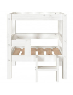 Cuccia per Cani Bianco 55,5x53,5x60cm in Legno Massello di Pino