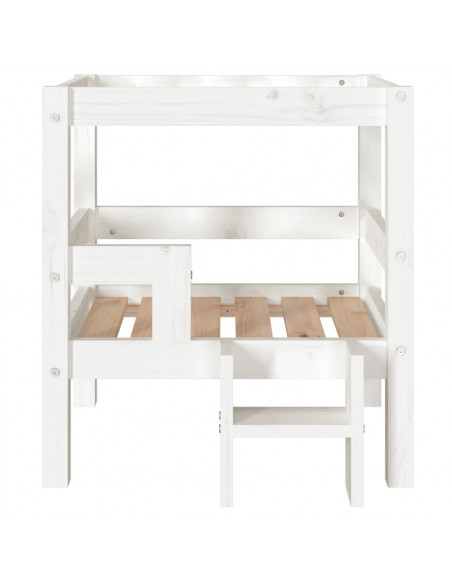 Cuccia per Cani Bianco 55,5x53,5x60cm in Legno Massello di Pino