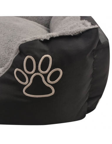 Cuccia per Cani con Cuscino Imbottito Taglia L Nero