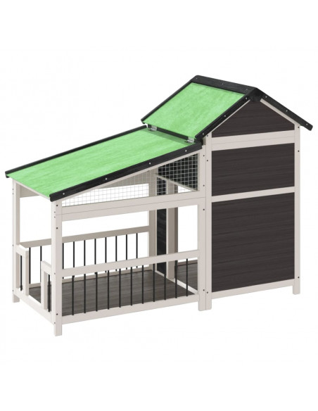 Cuccia per Cani Grigia 143x60,5x109cm in Legno Massello di Pino