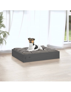 Cuccia per Cani Grigia 51,5x44x9 cm in Legno Massello di Pino