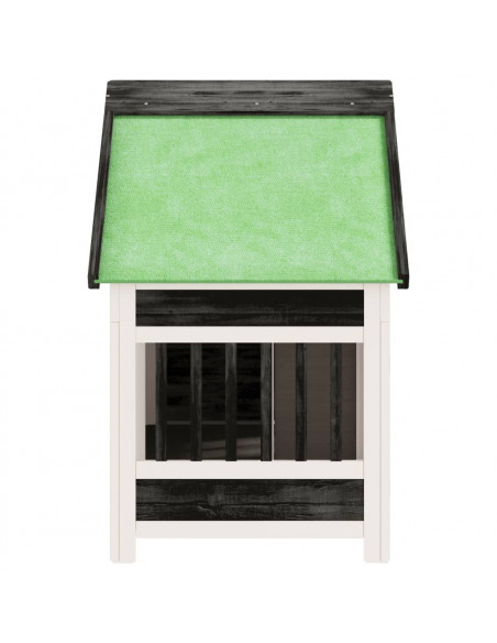 Cuccia per Cani Grigia 96x60,5x87 cm in Legno Massello di Pino