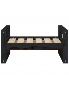 Cuccia per Cani Nera 55,5x45,5x28cm in Legno Massello di Pino