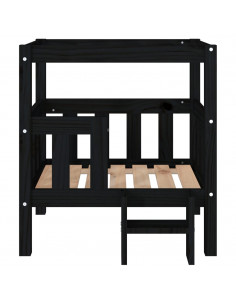 Cuccia per Cani Nera 65,5x43x70 cm in Legno Massello di Pino