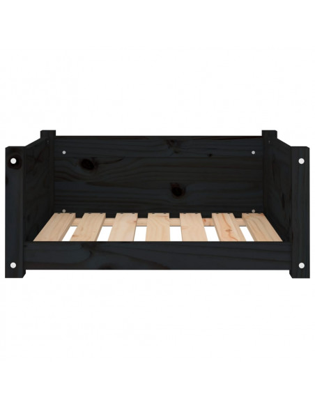 Cuccia per Cani Nera 65,5x50,5x28cm in Legno Massello di Pino