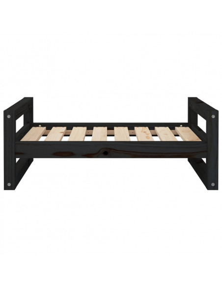 Cuccia per Cani Nera 75,5x55,5x28cm in Legno Massello di Pino