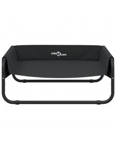 Cuccia per Cani Rialzata in Tela Oxford Antracite e Acciaio