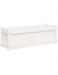 Fioriera da Giardino Bianca 90x31x31 cm Legno Massello di Pino 2