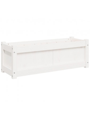 Fioriera da Giardino Bianca 90x31x31 cm Legno Massello di Pino