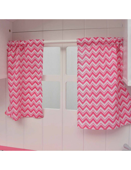 Cucina Giocattolo in Legno 82x30x100 cm Rosa e Bianca