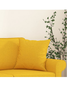 Cuscini Decorativi 2 pz Giallo Chiaro 40x40 cm in Tessuto