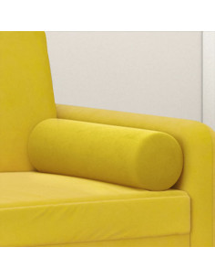 Cuscini Decorativi 2 pz Giallo Ø15x50 cm in Velluto