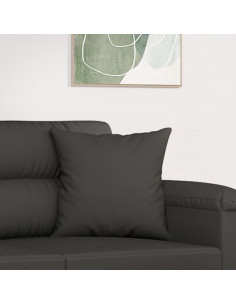 Cuscini Decorativi 2 pz Grigio Scuro 40x40cm Tessuto Microfibra