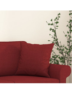 Cuscini Decorativi 2 pz Rosso Vino 40x40 cm in Tessuto