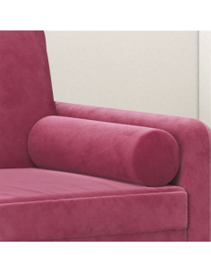 Cuscini Decorativi 2 pz Rosso Vino Ø15x50 cm in Velluto