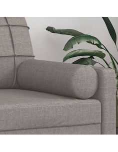 Cuscini Decorativi 2 pz Tortora Ø15x50 cm in Tessuto