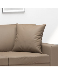 Cuscini Decorativi 2pz Cappuccino 40x40 cm in Similpelle