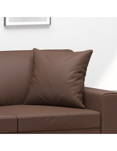 Cuscini Decorativi 2pz Marrone 40x40 cm in Similpelle