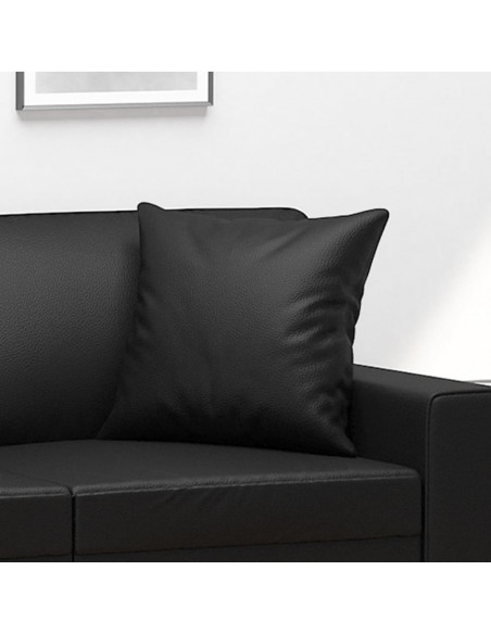 Cuscini Decorativi 2pz Nero 40x40 cm in Similpelle
