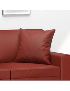 Cuscini Decorativi 2pz Rosso Vino 40x40 cm in Similpelle