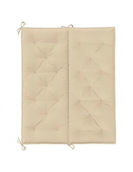 Cuscini Panca da Giardino 2pz Beige 120x50x7 cm Tessuto Oxford