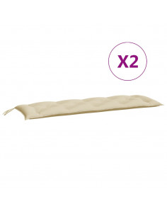 Cuscini Panca da Giardino 2pz Beige 150x50x7 cm Tessuto Oxford