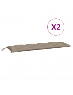 Cuscini Panca da Giardino 2pz Tortora 150x50x7cm Tessuto Oxford