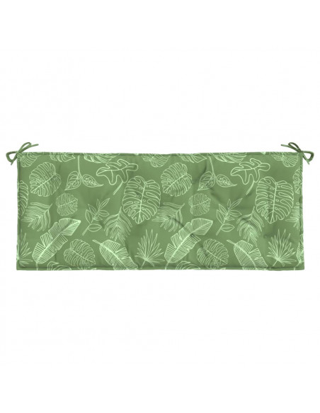 Cuscini Panca Giardino 2 pz Motivo a Foglie 120x50x7 cm Tessuto