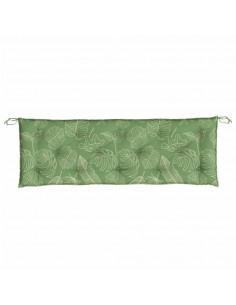 Cuscini Panca Giardino 2 pz Motivo a Foglie 150x50x7 cm Tessuto
