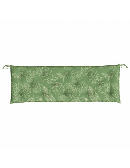 Cuscini Panca Giardino 2 pz Motivo a Foglie 150x50x7 cm Tessuto