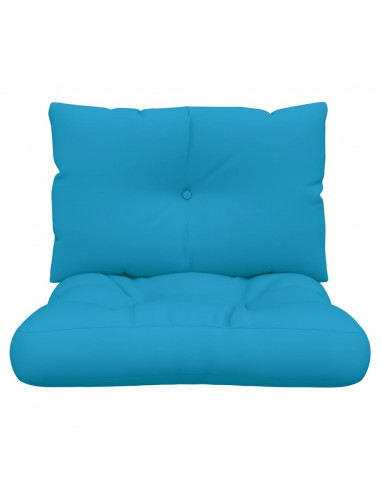 Cuscini per Pallet 2 pz Blu in Tessuto