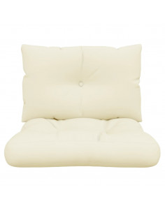 Cuscini per Pallet 2 pz Crema in Tessuto