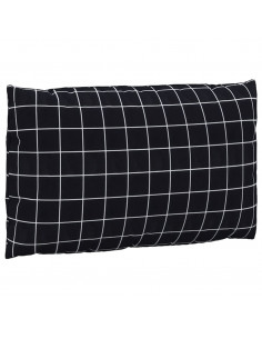 Cuscini per Pallet 2 pz Motivo a Quadri Nero in Tessuto Oxford