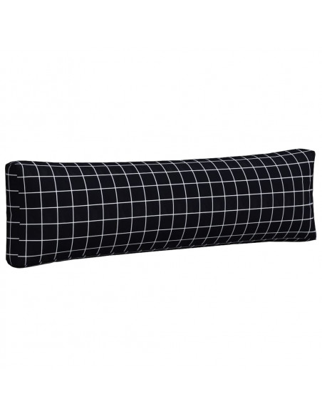 Cuscini per Pallet 2 pz Motivo a Quadri Nero in Tessuto Oxford