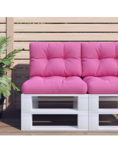 Cuscini per Pallet 2 pz Rosa in Tessuto