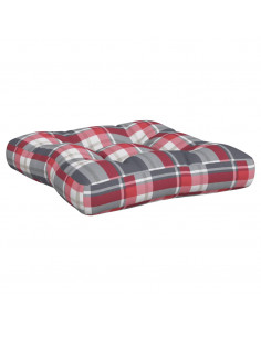 Cuscini per Pallet 2 pz Rossi a Quadri in Tessuto
