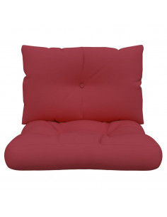 Cuscini per Pallet 2 pz Rosso Vino in Tessuto