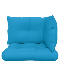 Cuscini per Pallet 3 pz Blu in Tessuto