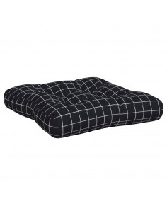 Cuscini per Pallet 3 pz Motivo a Quadri Nero in Tessuto Oxford