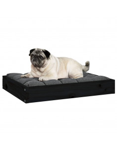Cuccia per Cani Nera 61,5x49x9 cm in Legno Massello di Pino