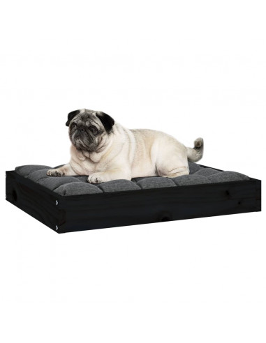 Cuccia per Cani Nera 61,5x49x9 cm in Legno Massello di Pino