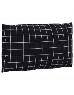 Cuscini per Pallet 3 pz Motivo a Quadri Nero in Tessuto Oxford