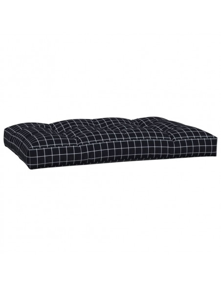 Cuscini per Pallet 5 pz con Motivo a Quadri Nero in Tessuto